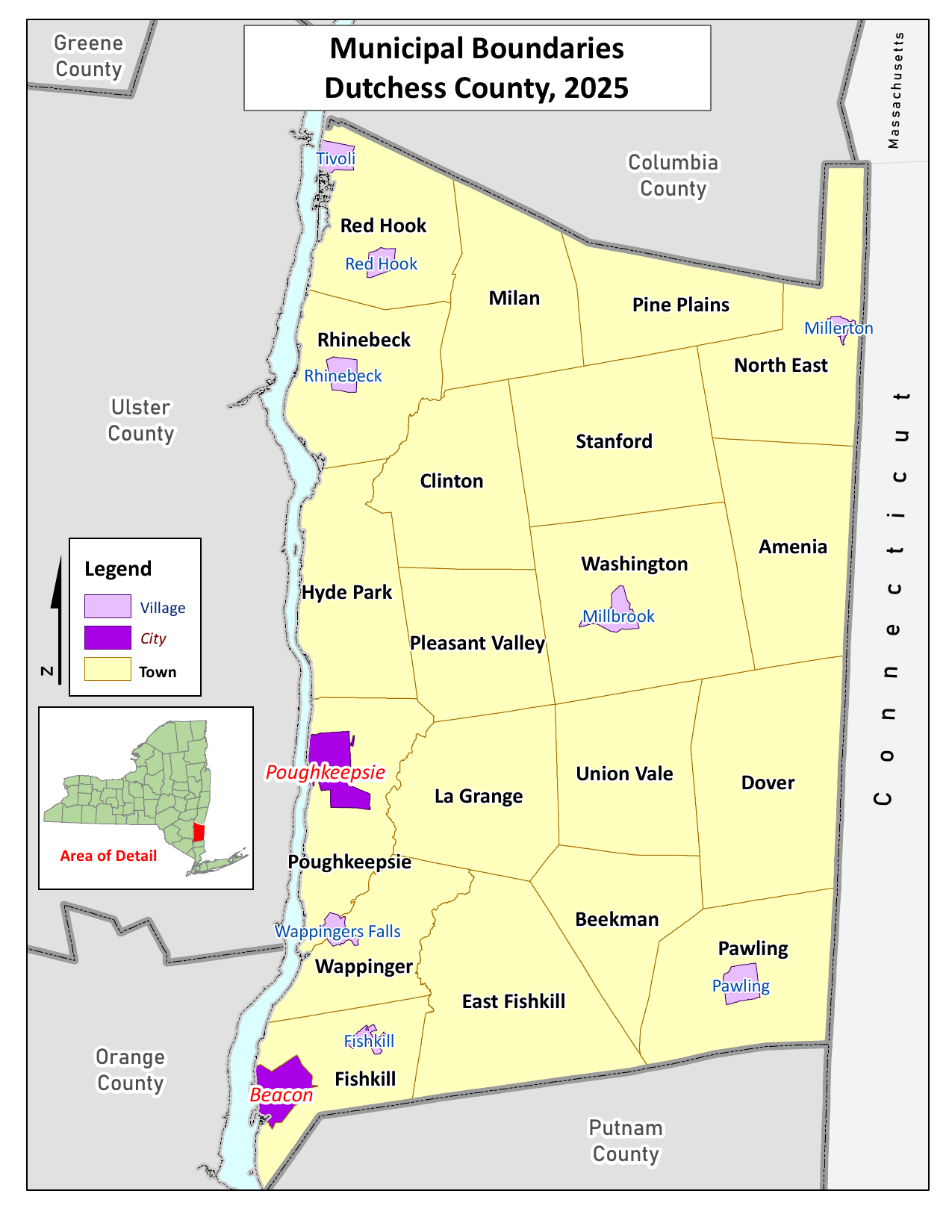 Dutchess County map