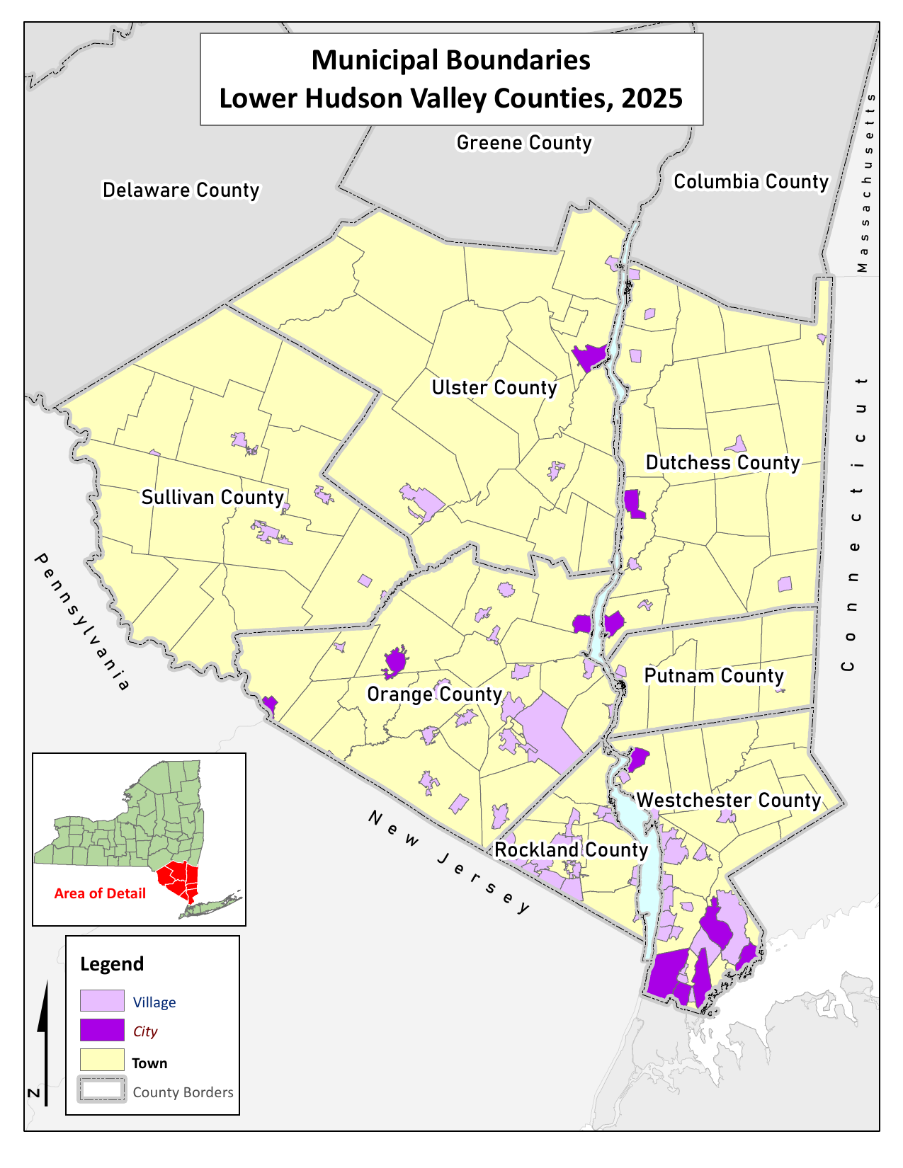 Mid-Hudson Region map