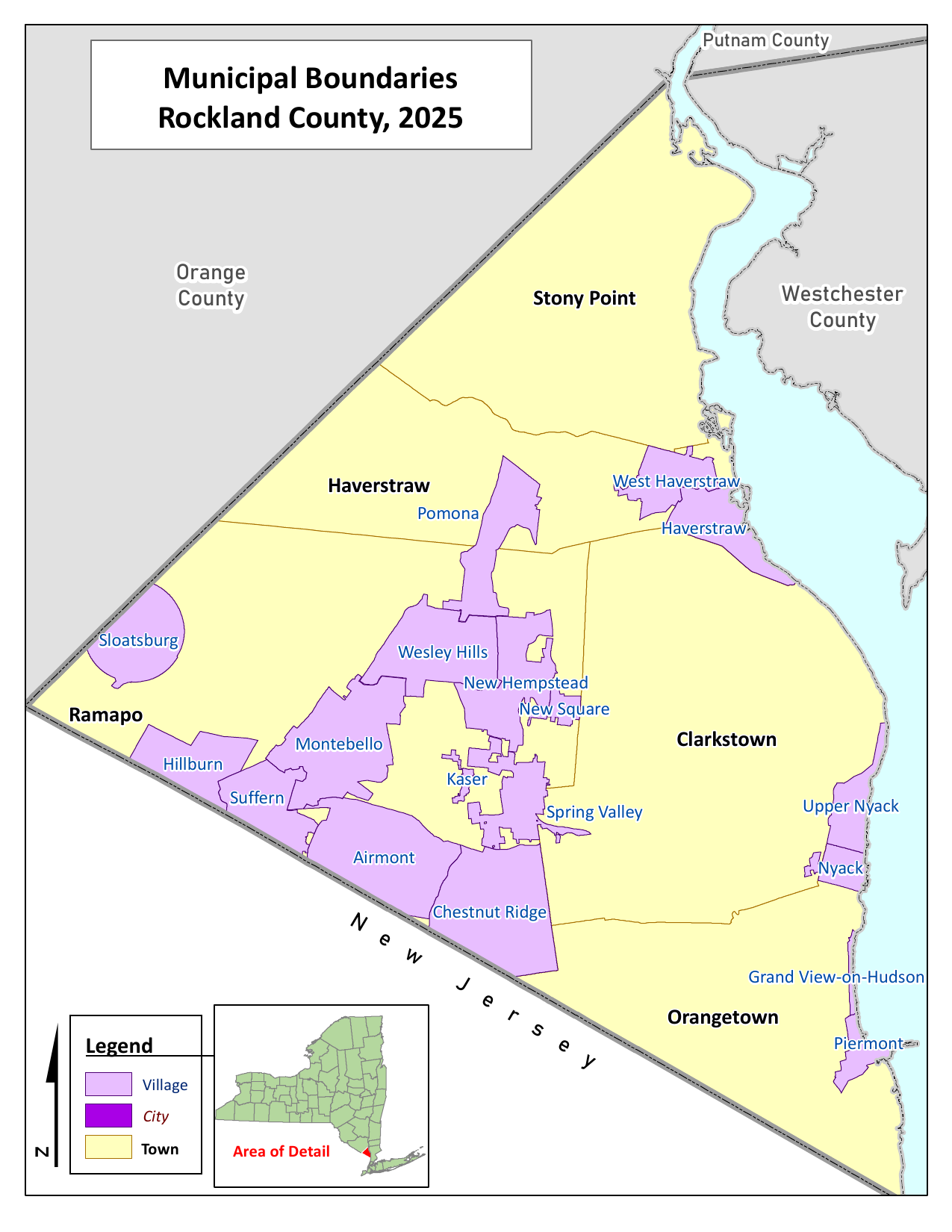Rockland County map