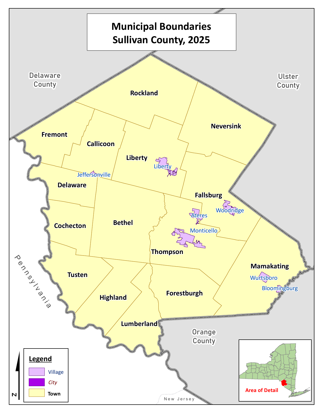 Sullivan County map