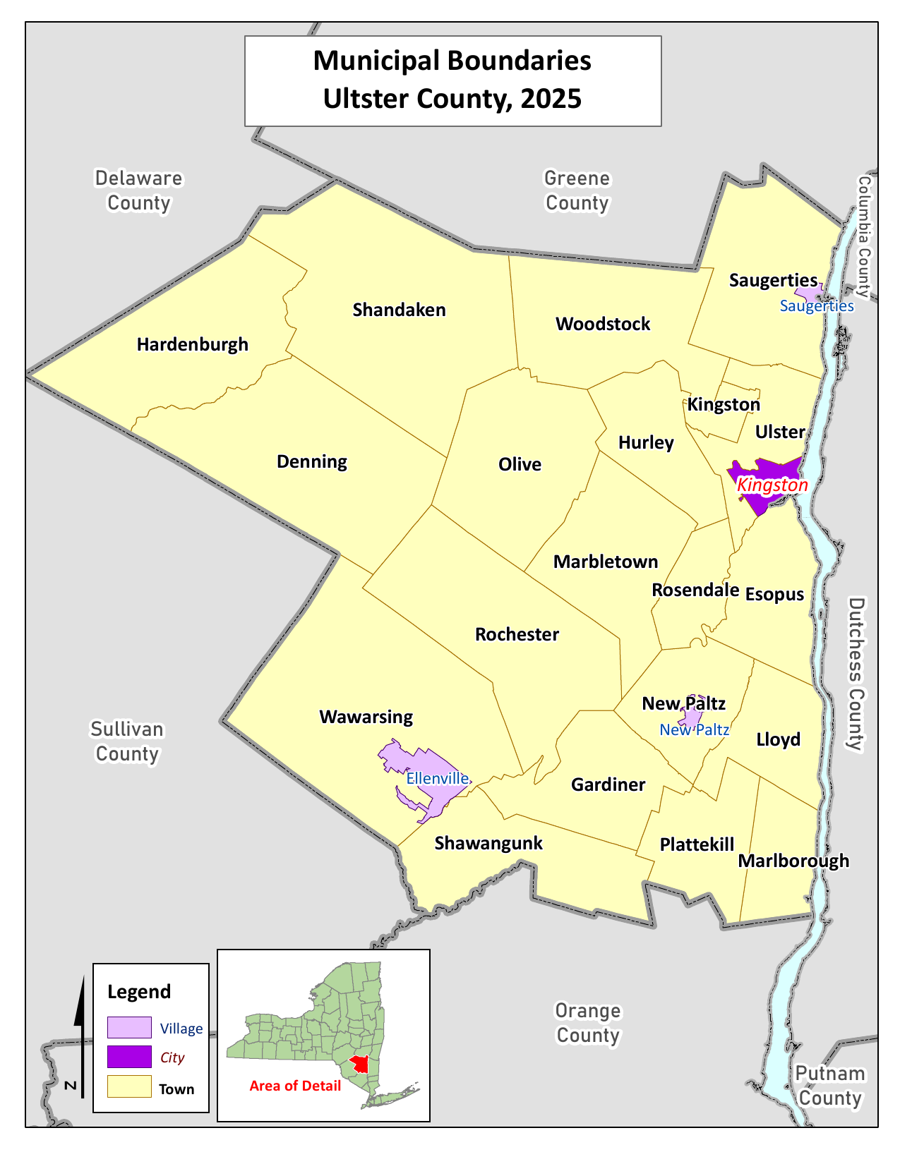 Ulster County map
