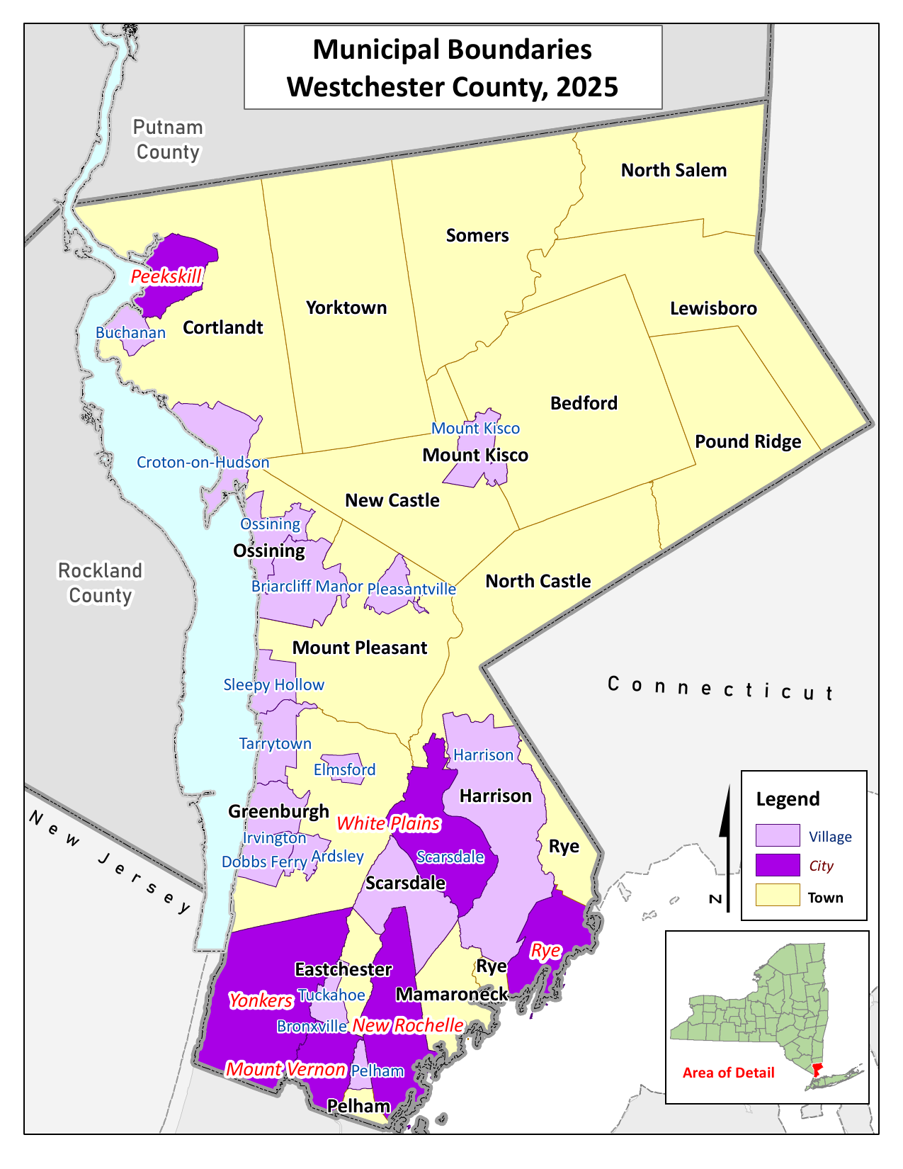 Westchester County map